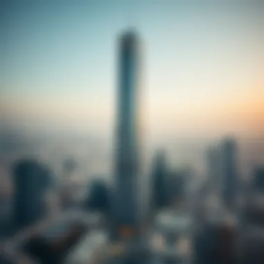 Palladium Tower in Dubai's Skyline Aerial shot of the Palladium Tower amidst Dubai's skyline