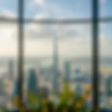 Panoramic view of Dubai skyline from the residence