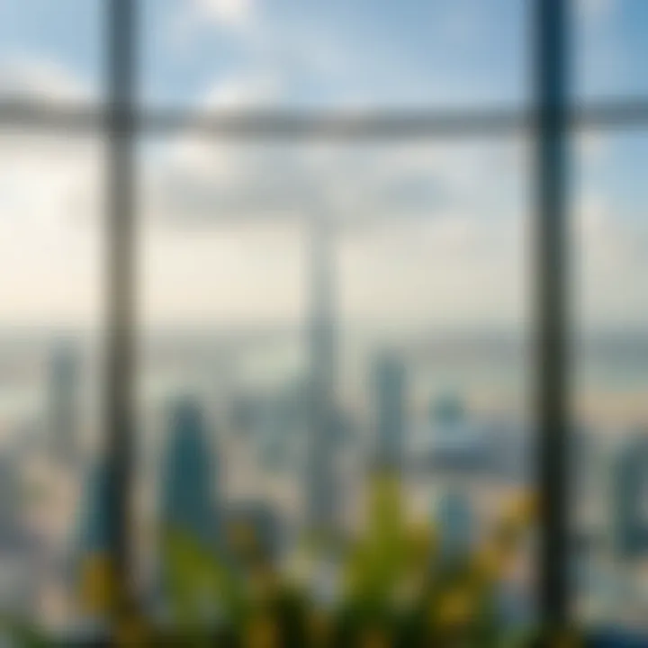 Panoramic view of Dubai skyline from the residence