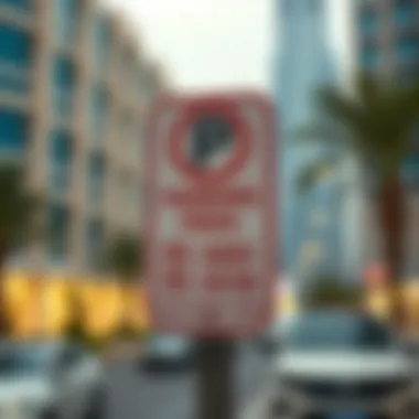 Understanding Parking Fees in Dubai A sign indicating parking fees in a Dubai zone