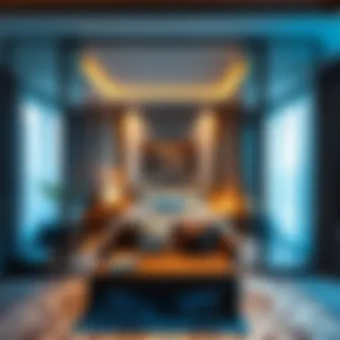 Stylish Partitioned Bedroom Design Interior view of a partitioned bed space showcasing stylish decor and furniture arrangement