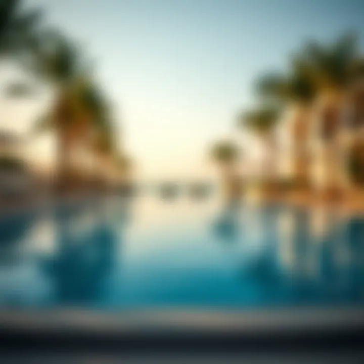 Serene atmosphere of a private poolside