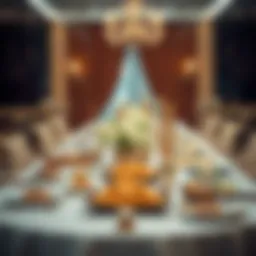 A beautifully set table for Iftar with traditional dishes