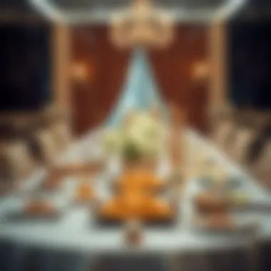 Elegant Iftar Table Setting A beautifully set table for Iftar with traditional dishes