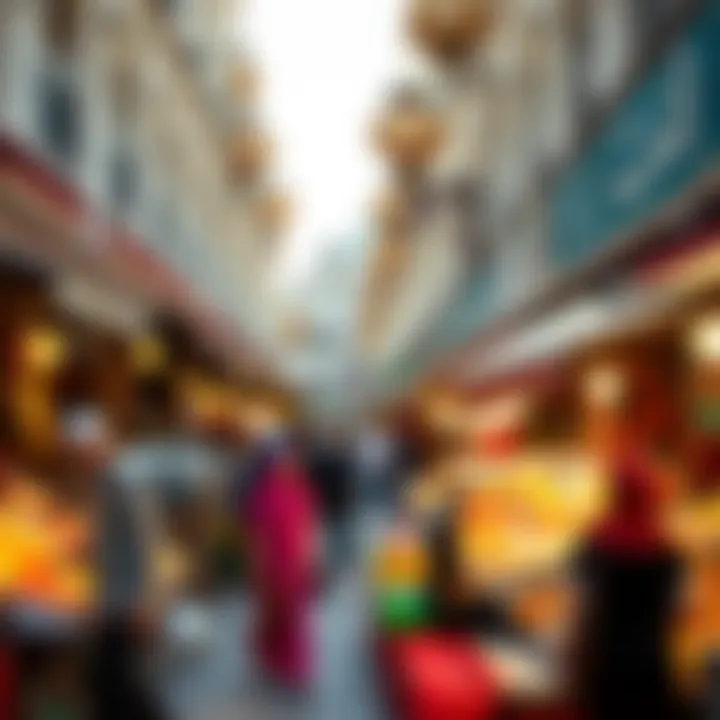 A busy marketplace during Ramadan with vibrant stalls