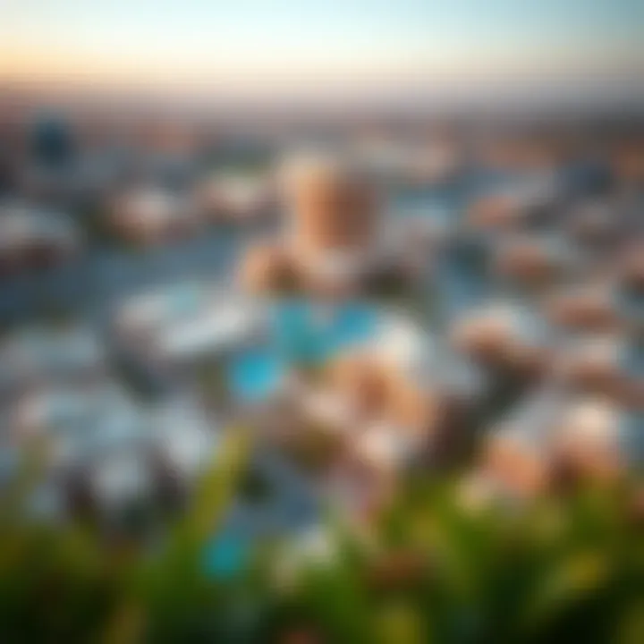 Neighborhood and Strategic Location of Rotana Hotel Al Jaddaf Panoramic view of the surrounding neighborhood and strategic location