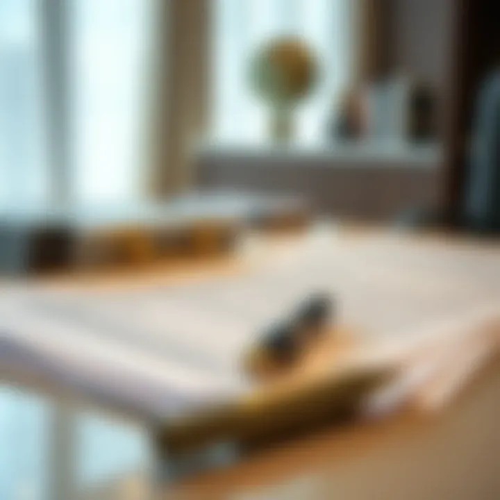 Documents required for renewing a tenancy contract in Sharjah laid out on a desk.