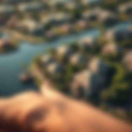 Aerial view of Spinneys Mangrove Village showcasing its lush greenery and waterfront.