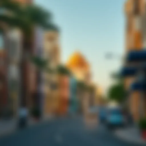 Vibrant street view of Al Naimiya showcasing local architecture
