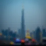 A stunning view of the Burj Khalifa towering over the Dubai skyline