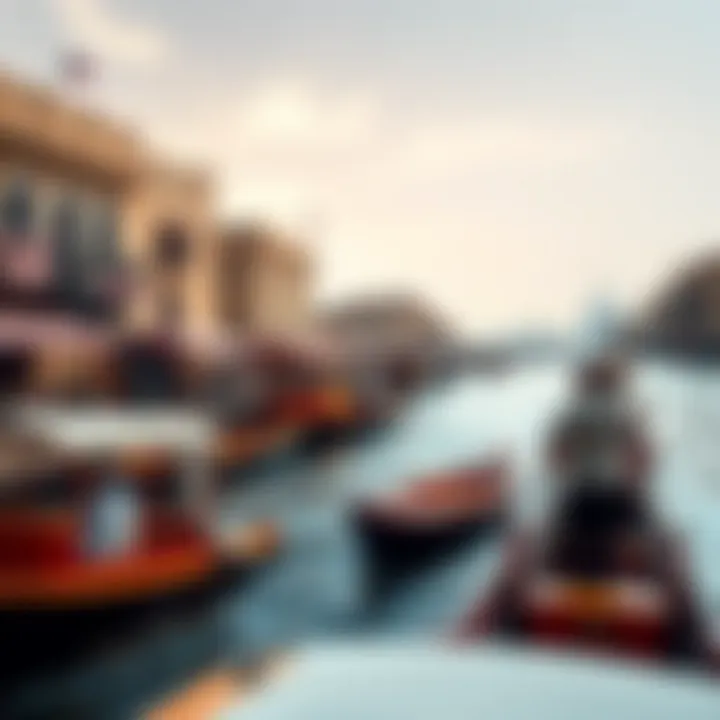 Dubai Creek: A Glimpse into the City's Heritage The traditional ambiance of the Dubai Creek with abra boats and old architecture