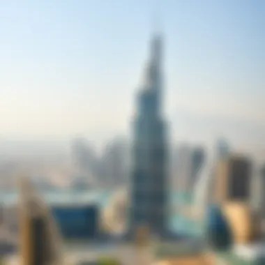 Burj Royale in Dubai's Skyline Panoramic view of Dubai's skyline with Burj Royale in focus.