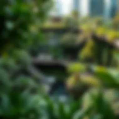 Lush green space promoting tranquility in a bustling city