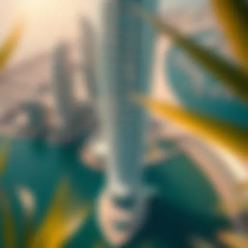 Aerial view of The Palm Tower showcasing its unique architecture