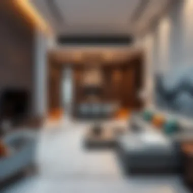 Modern living space in The Palm Tower Residences illustrating luxury and comfort.