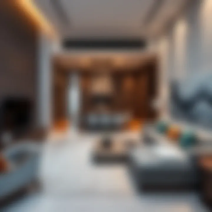 Modern living space in The Palm Tower Residences illustrating luxury and comfort.