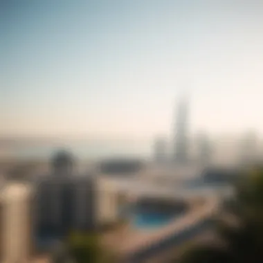 Panoramic view of Palm Jumeirah highlighting the prime location of The Palm Tower Residences.