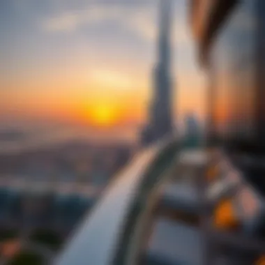 Sunset View from The Palm Tower Panoramic sunset view from The Palm Tower's observation deck