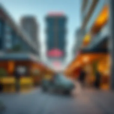 Vibrant Lifestyle Near The Point Dubai Vibrant lifestyle scene around The Point Dubai featuring dining and entertainment