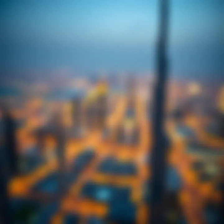Panoramic Skyline View from The Residence Panoramic skyline from The Residence Burj Khalifa capturing Dubai's vibrant atmosphere