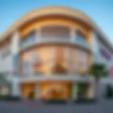 Architectural Elegance of The Ribbon Mall Stunning architectural façade of The Ribbon Mall showcasing its modern design