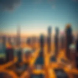 A detailed view of Dubai's skyline showcasing iconic real estate developments.