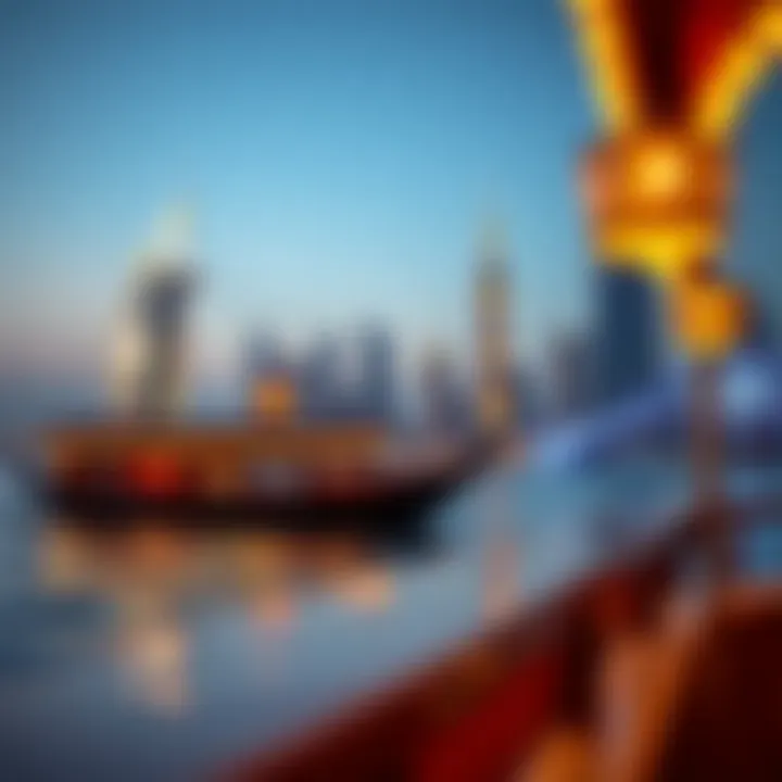 Evening dhow cruise with illuminated landmarks