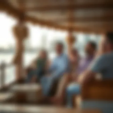 Group enjoying a leisurely dhow cruise