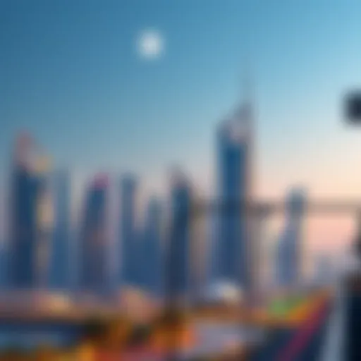 Conceptual illustration of Makani number tracking in Dubai's skyline