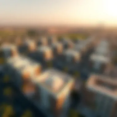 Aerial view of Muhaisna showcasing its modern architecture