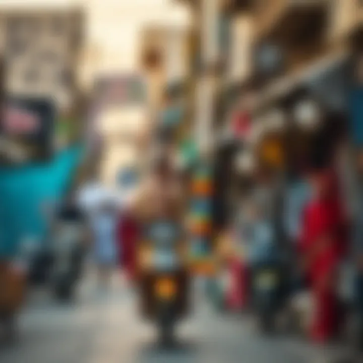 Vibrant street scene highlighting local culture in Muhaisna