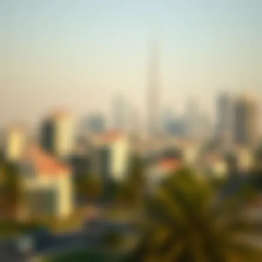 Detailed view of Dubai's skyline featuring real estate properties