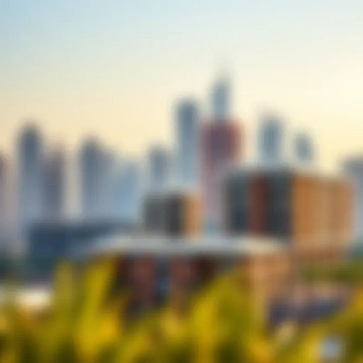Dubai Skyline Featuring Studio Flats Dubai skyline with studio flats