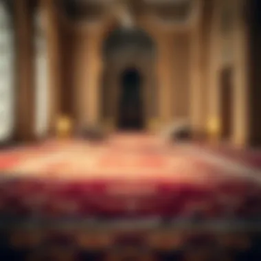Prayer Rug for Ramadan Reflection Traditional prayer rug set up for Ramadan prayers
