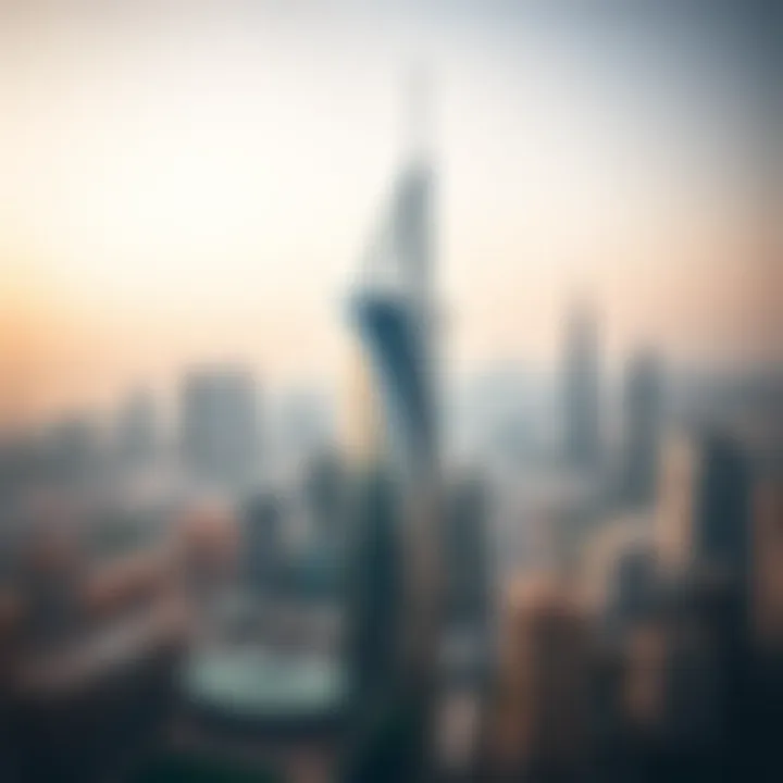 Dubai Skyline View from Uniestate Sports Tower Panoramic view of Dubai skyline from Uniestate Sports Tower