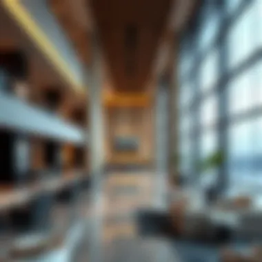 Modern Luxury Lobby of Uniestate Sports Tower Luxurious lobby area of Uniestate Sports Tower highlighting modern design