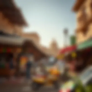 Cultural Experience in Visa-Free Locations A vibrant market scene in a country accessible to Dubai residents without a visa