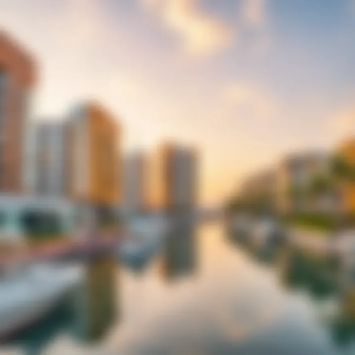 Luxury residential developments surrounding the marina