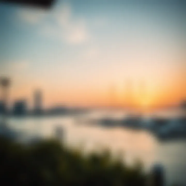 Stunning view of Westside Marina at sunset